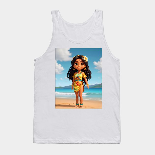 Hawaiian Girl Sticker #4 Tank Top by TrendyTees